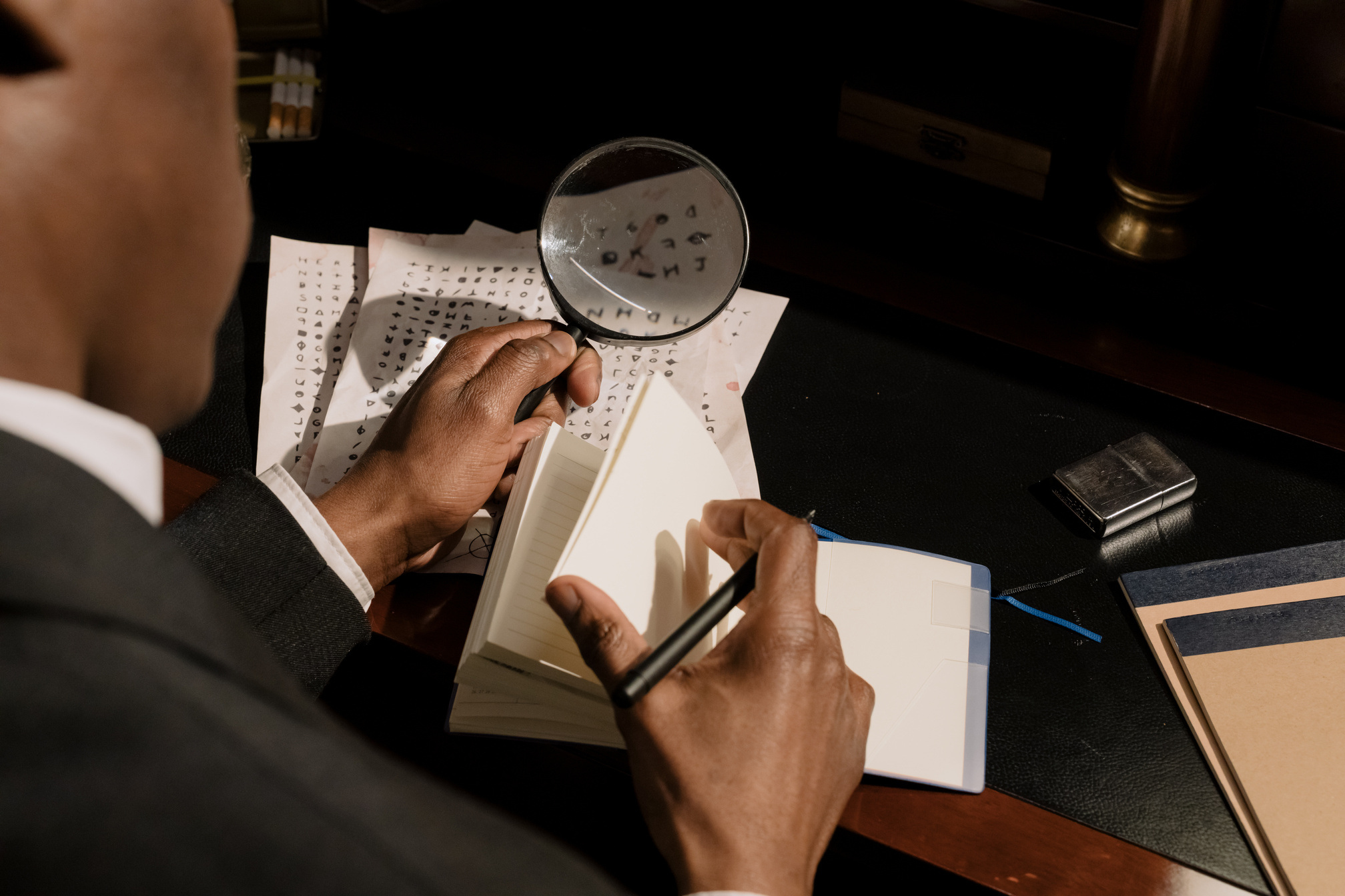 Photo of Detective Decoding Characters